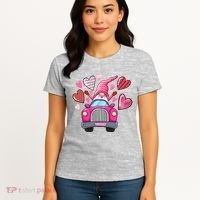 Valentines Day Gnome Heart Truck Women's T-Shirt thumb 4