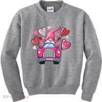 Valentines Day Gnome Heart Truck Kids Sweatshirt thumb 0