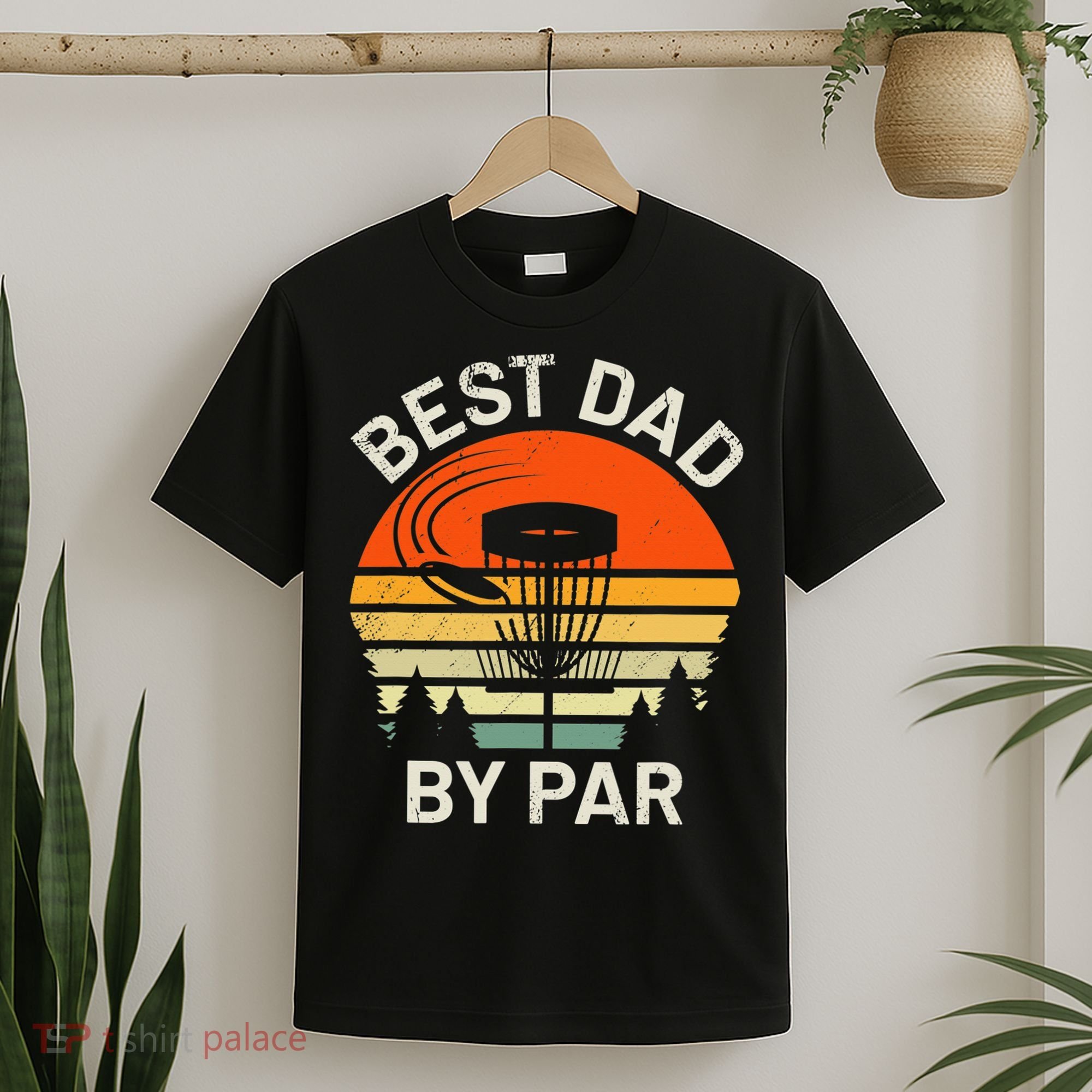 Vintage Disc Golf Dad Gift Best Dad By Par Disk Golf T-Shirt