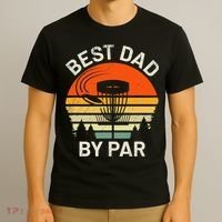 Vintage Disc Golf Dad Gift Best Dad By Par Disk Golf T-Shirt thumb 3