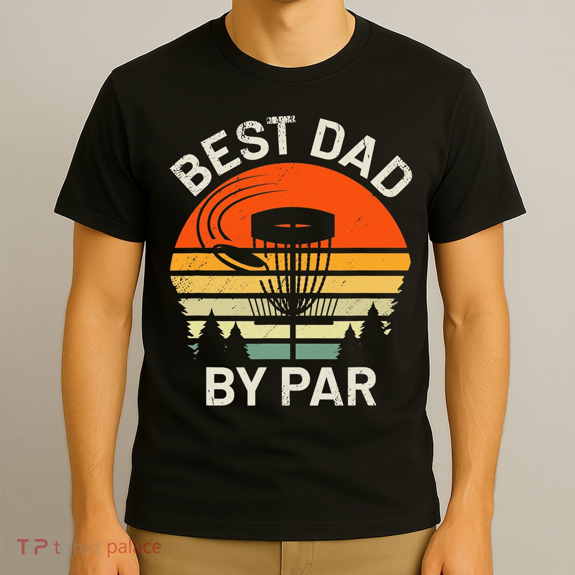 Vintage Disc Golf Dad Gift Best Dad By Par Disk Golf T-Shirt