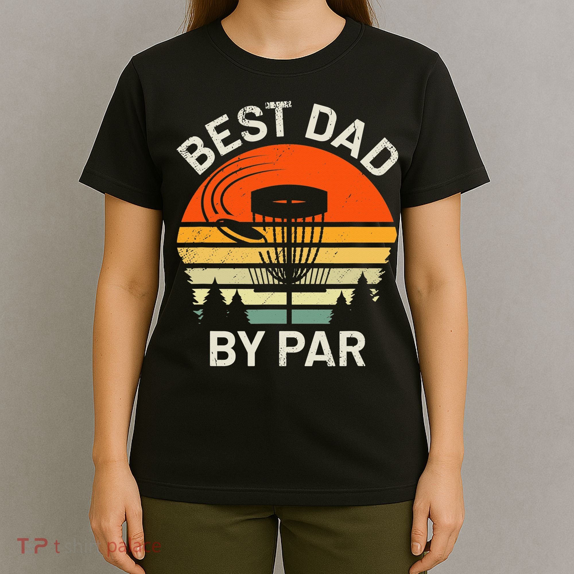 Vintage Disc Golf Dad Gift Best Dad By Par Disk Golf T-Shirt
