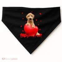 Valentines Day Golden Doodle Heart Dog Lovers USA-Made Doggie Bandana thumb 0