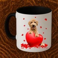Valentines Day Golden Doodle Heart Dog Lovers Coffee Mug thumb 2