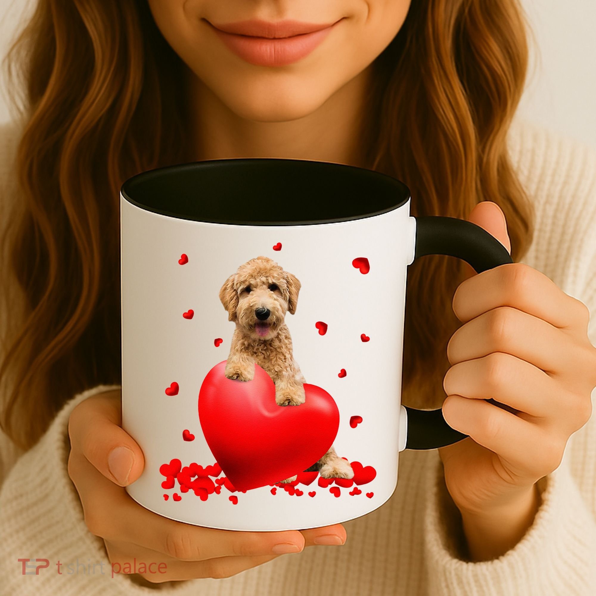 Valentines Day Golden Doodle Heart Dog Lovers Coffee Mug