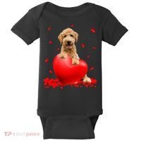 Valentines Day Golden Doodle Heart Dog Lovers Baby Bodysuit thumb 0