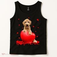 Valentines Day Golden Doodle Heart Dog Lovers Tank Top thumb 2