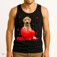 Valentines Day Golden Doodle Heart Dog Lovers Tank Top thumb 3