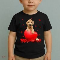 Valentines Day Golden Doodle Heart Dog Lovers Toddler T-Shirt thumb 2