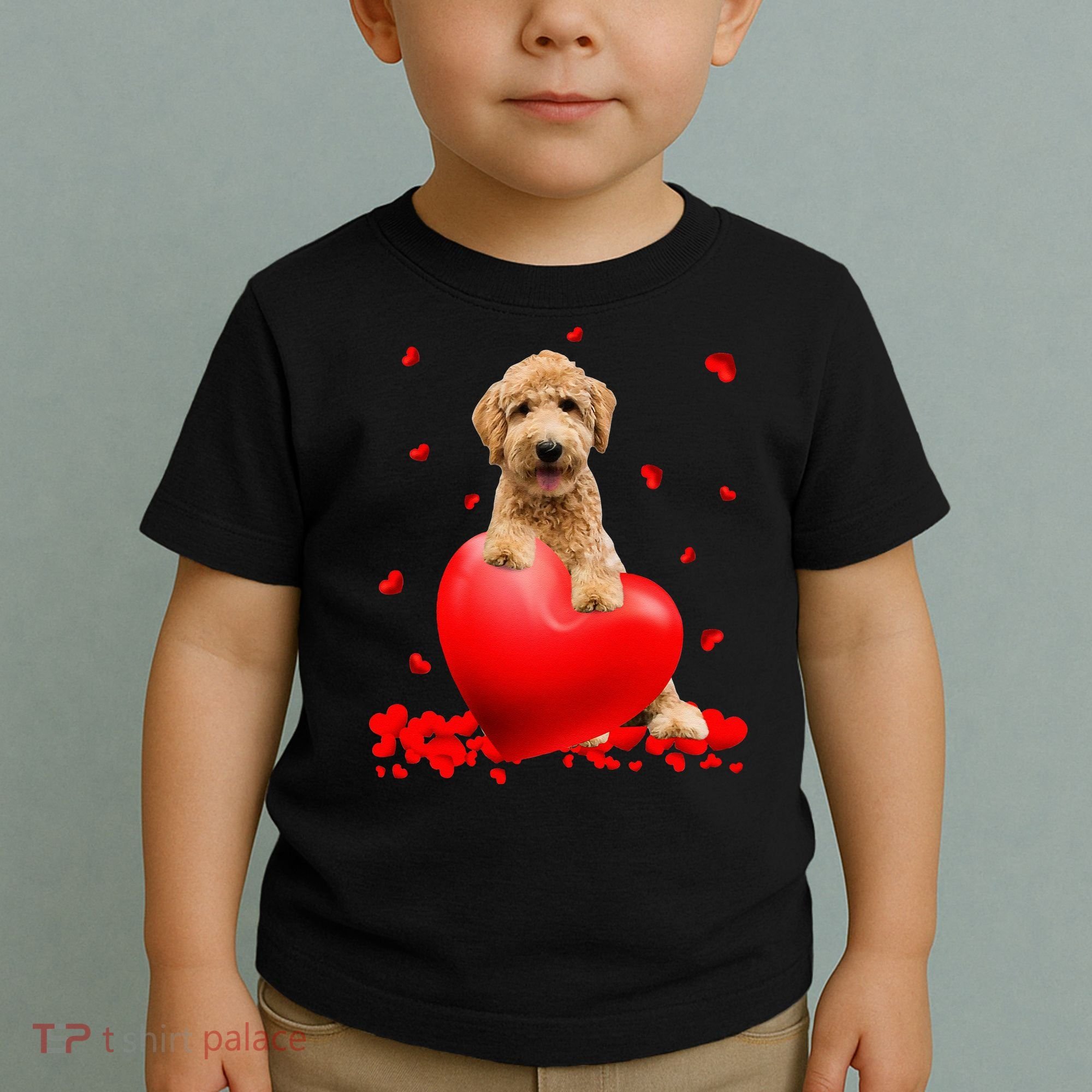 Valentines Day Golden Doodle Heart Dog Lovers Toddler T-Shirt