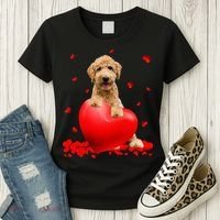 Valentines Day Golden Doodle Heart Dog Lovers Women's T-Shirt thumb 3