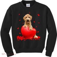 Valentines Day Golden Doodle Heart Dog Lovers Kids Sweatshirt thumb 0