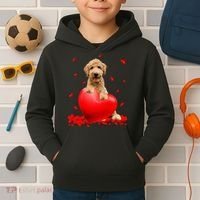Valentines Day Golden Doodle Heart Dog Lovers Kids Hoodie thumb 2