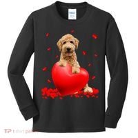 Valentines Day Golden Doodle Heart Dog Lovers Kids Long Sleeve Shirt thumb 0