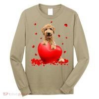Valentines Day Golden Doodle Heart Dog Lovers Long Sleeve Shirt thumb 0