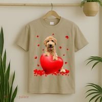 Valentines Day Golden Doodle Heart Dog Lovers T-Shirt thumb 2