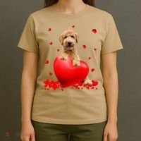 Valentines Day Golden Doodle Heart Dog Lovers T-Shirt thumb 4