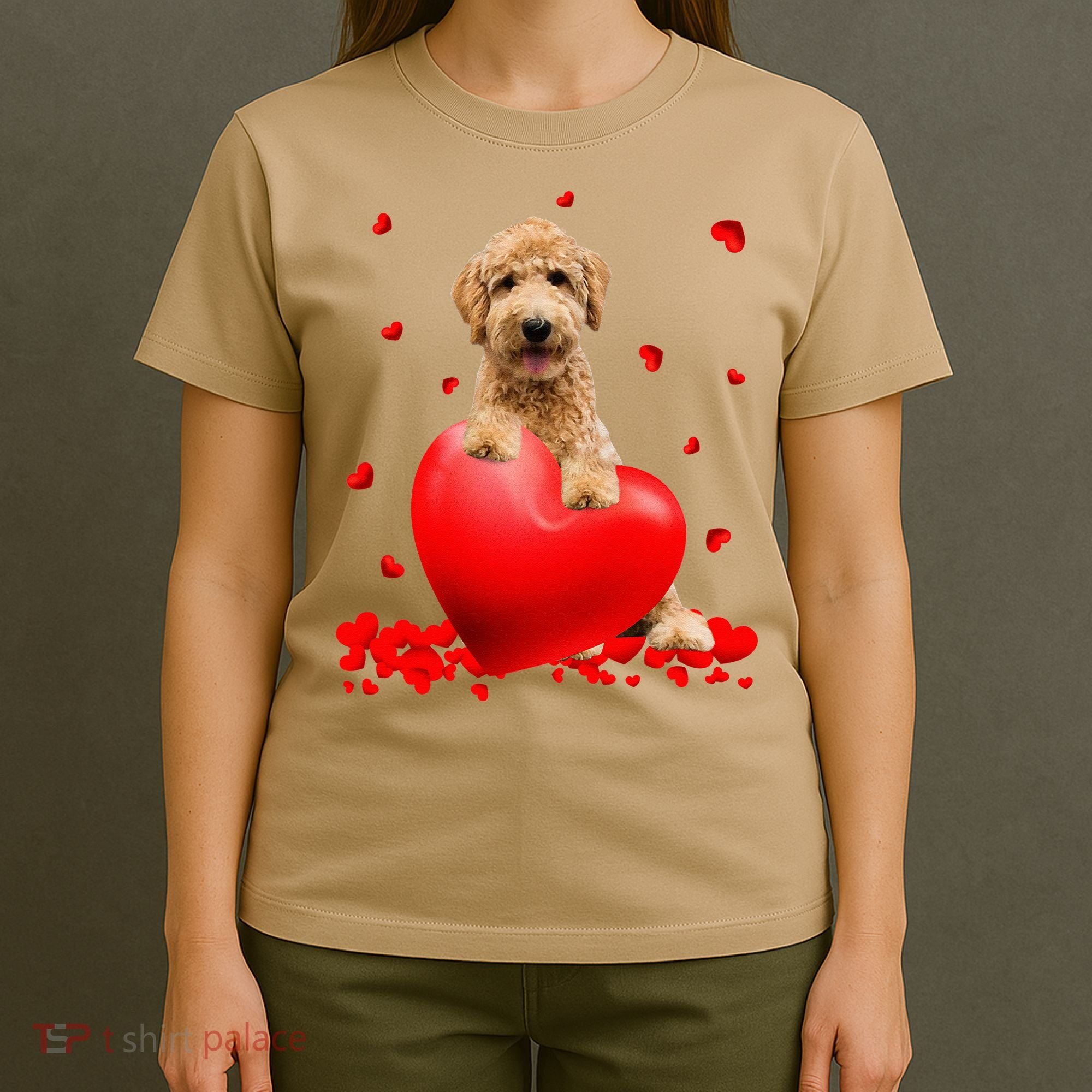 Valentines Day Golden Doodle Heart Dog Lovers T-Shirt