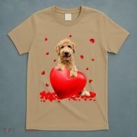 Valentines Day Golden Doodle Heart Dog Lovers T-Shirt thumb 5