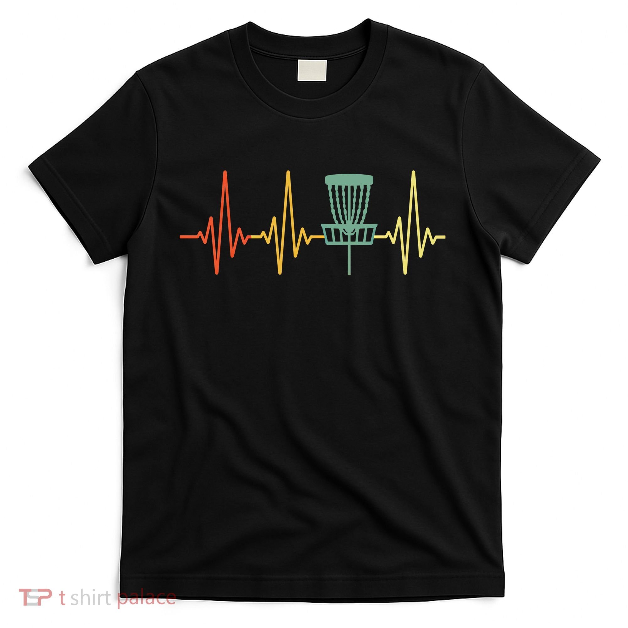 Vintage Disc Golf Retro Heartbeat Gift Disc Golf Funny Gift T-Shirt