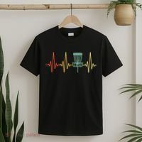 Vintage Disc Golf Retro Heartbeat Gift Disc Golf Funny Gift T-Shirt thumb 2