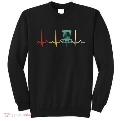 Vintage Disc Golf Retro Heartbeat Gift Disc Golf Sweatshirt