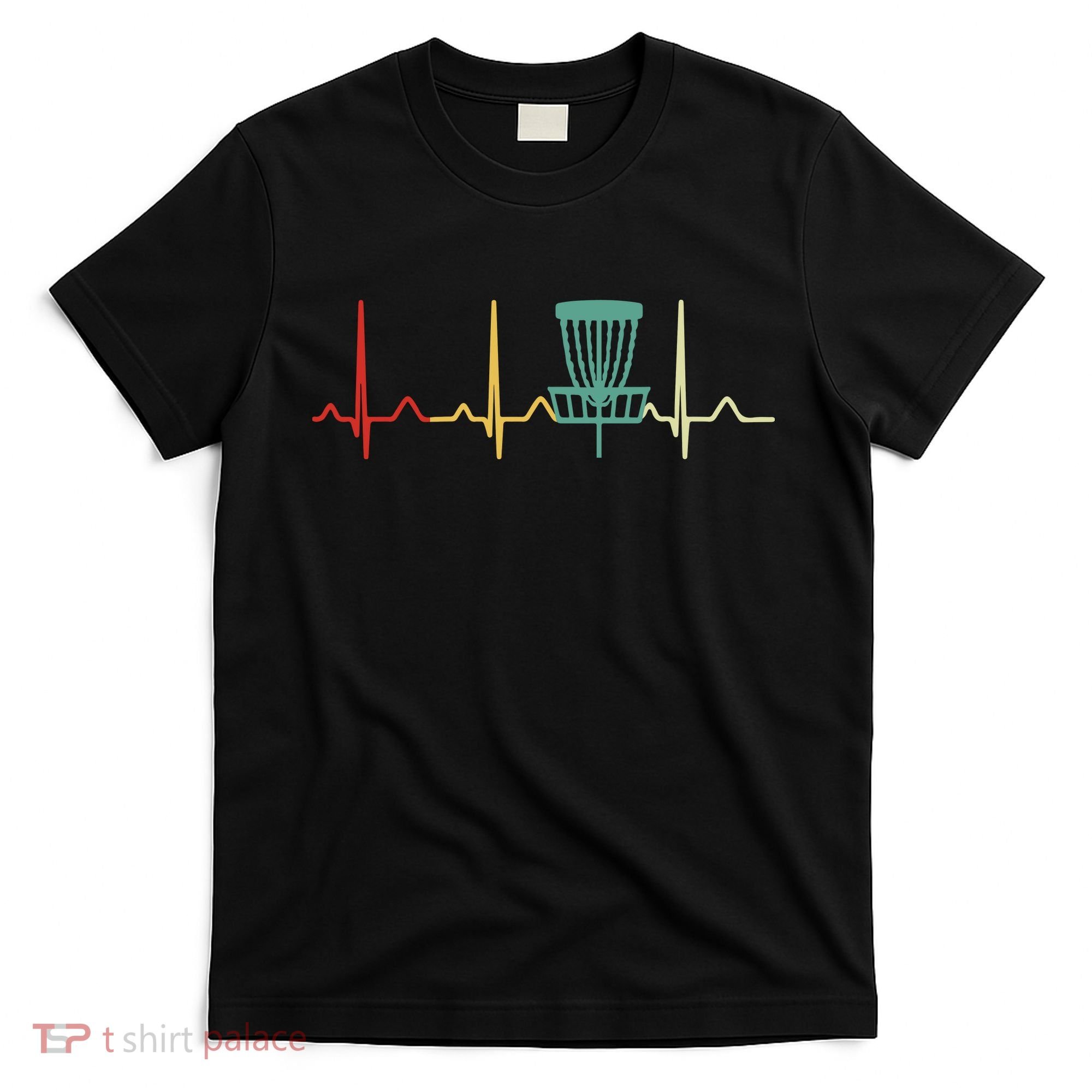 Vintage Disc Golf Retro Heartbeat Gift Disc Golf T-Shirt