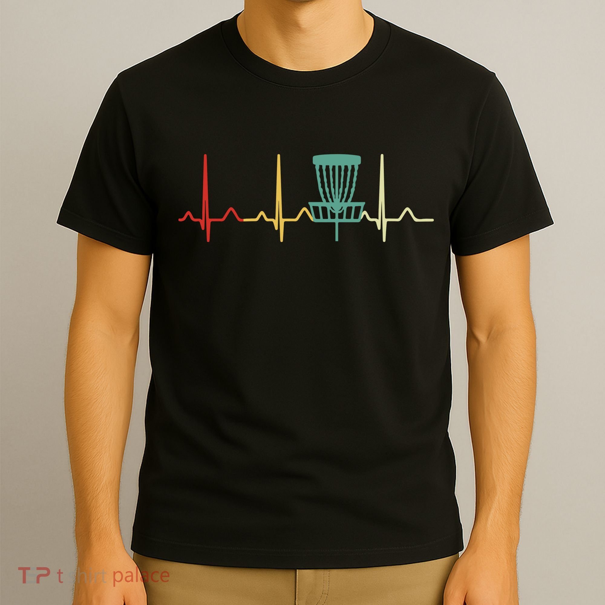 Vintage Disc Golf Retro Heartbeat Gift Disc Golf T-Shirt