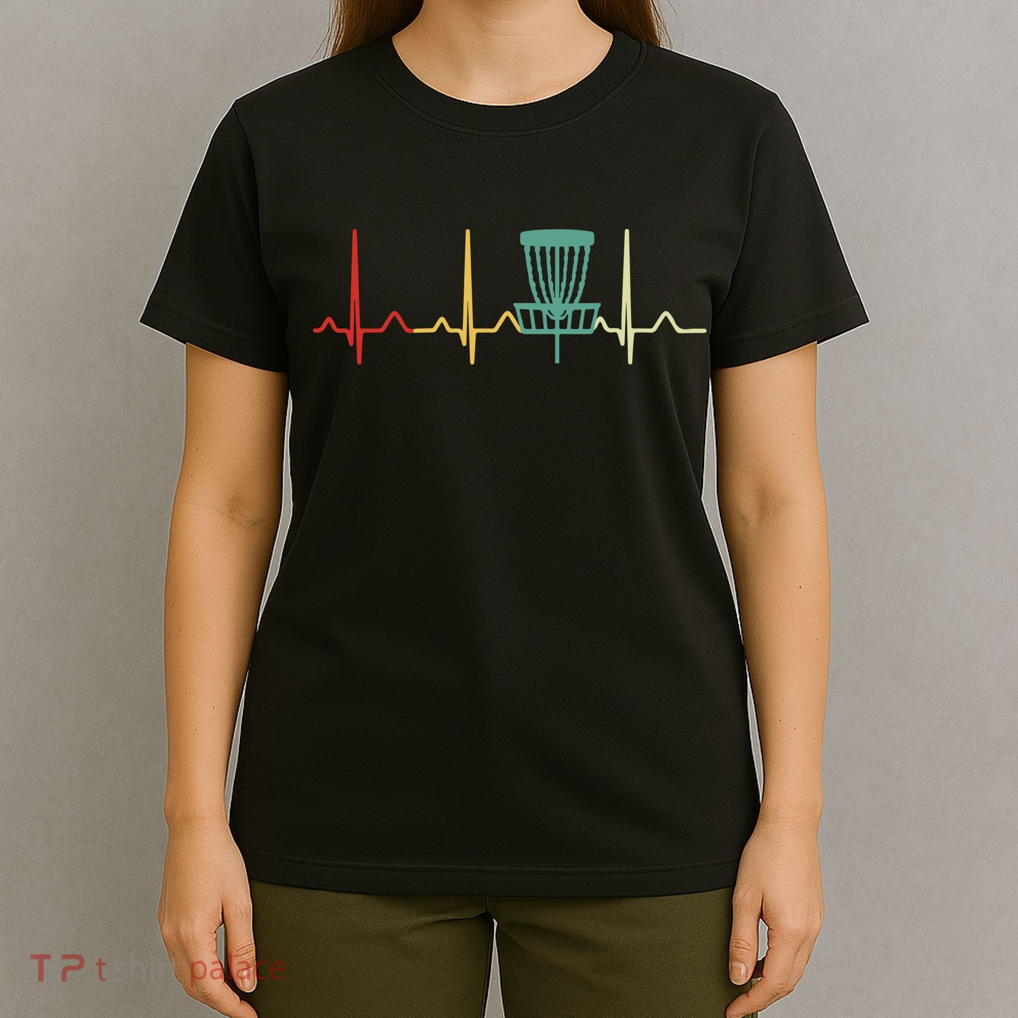 Vintage Disc Golf Retro Heartbeat Gift Disc Golf T-Shirt