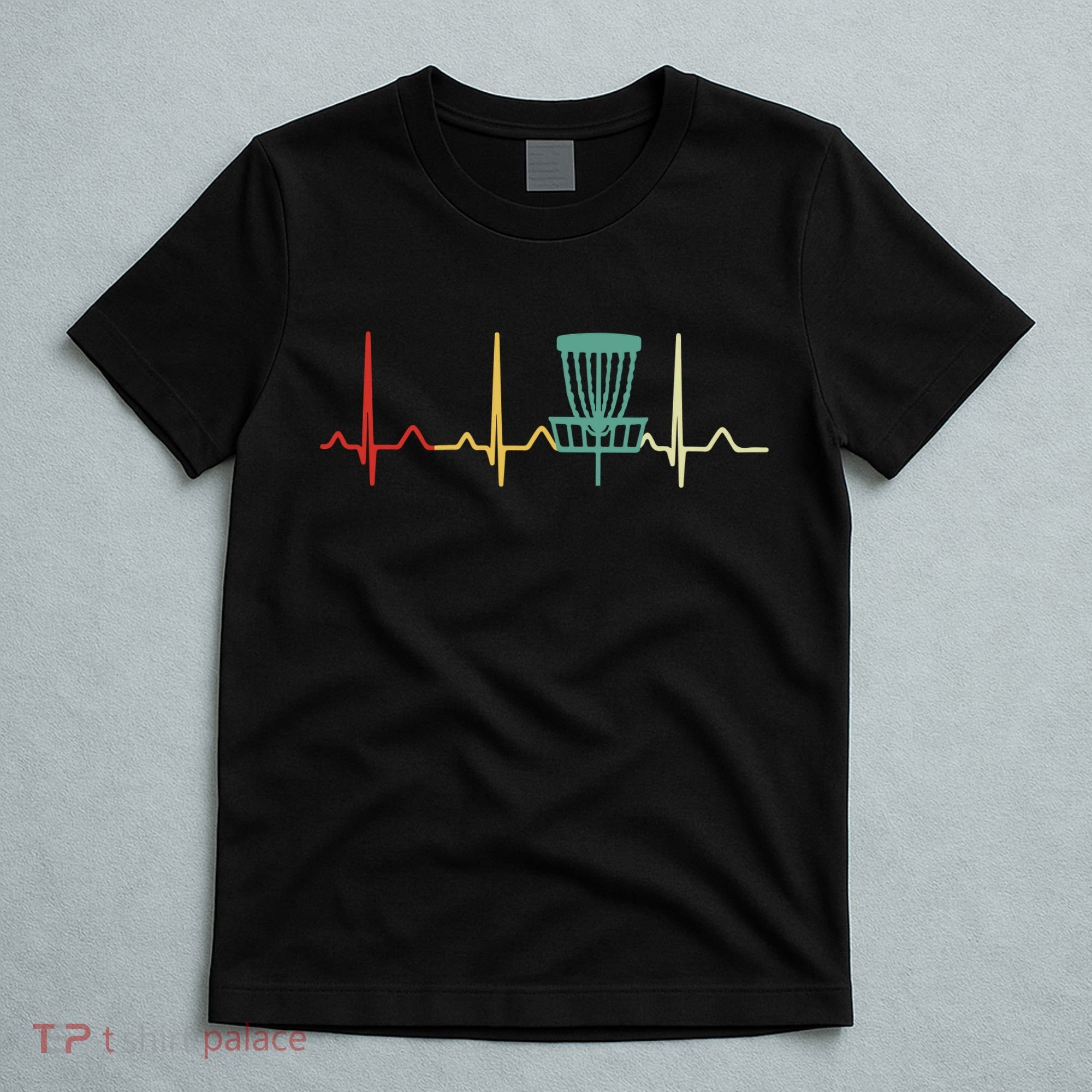 Vintage Disc Golf Retro Heartbeat Gift Disc Golf T-Shirt