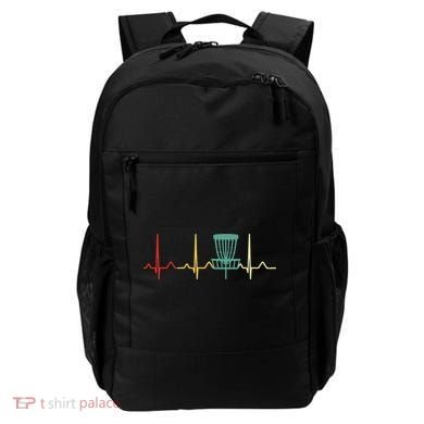 Vintage Disc Golf Retro Heartbeat Gift Disc Golf Backpack