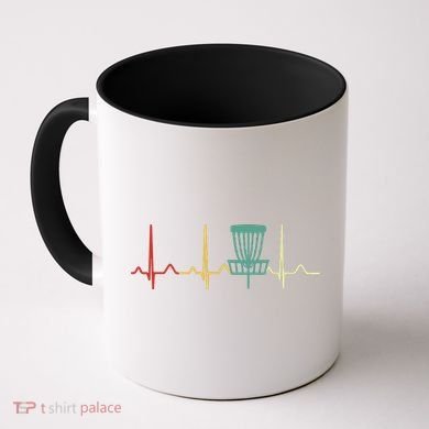 Vintage Disc Golf Retro Heartbeat Gift Disc Golf Coffee Mug