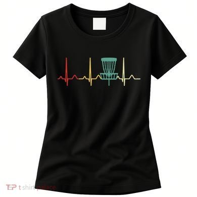 Vintage Disc Golf Retro Heartbeat Gift Disc Golf Women's T-Shirt