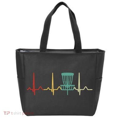 Vintage Disc Golf Retro Heartbeat Gift Disc Golf Tote Bag
