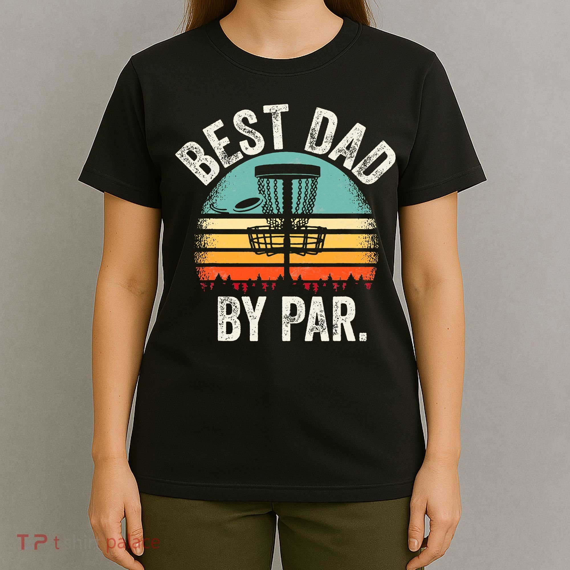 Vintage Disc Golf Dad Gift - Best Dad By Par Disk Golf T-Shirt