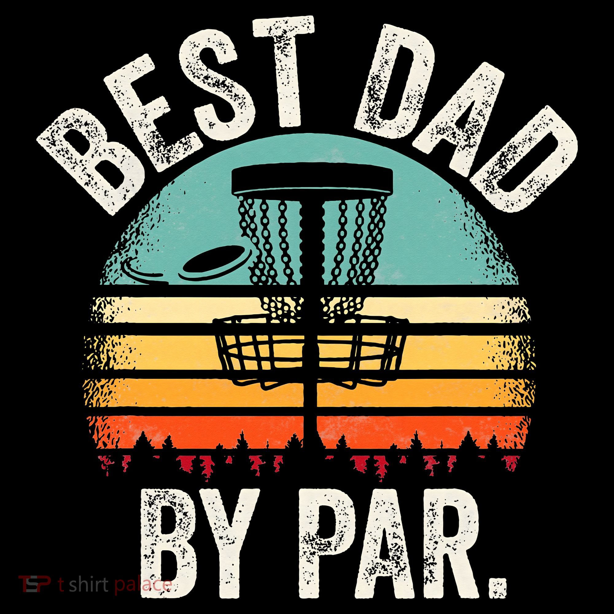 Vintage Disc Golf Dad Gift - Best Dad By Par Disk Golf T-Shirt