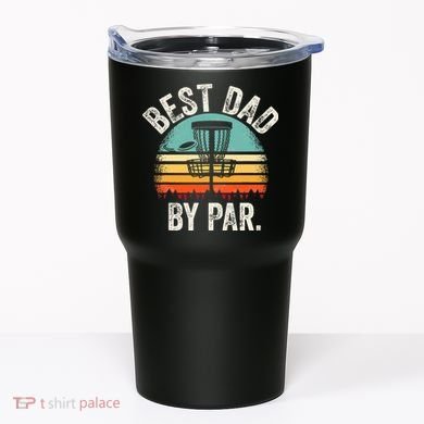Vintage Disc Golf Dad Gift - Best Dad By Par Disk Golf Tumbler