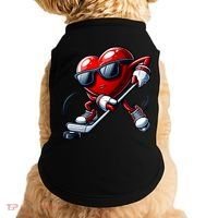 Valentines Day Heart Playing Hockey Doggie Tank thumb 0