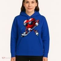 Valentines Day Heart Playing Hockey Hoodie thumb 5