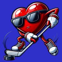 Valentines Day Heart Playing Hockey Sweatshirt thumb 3