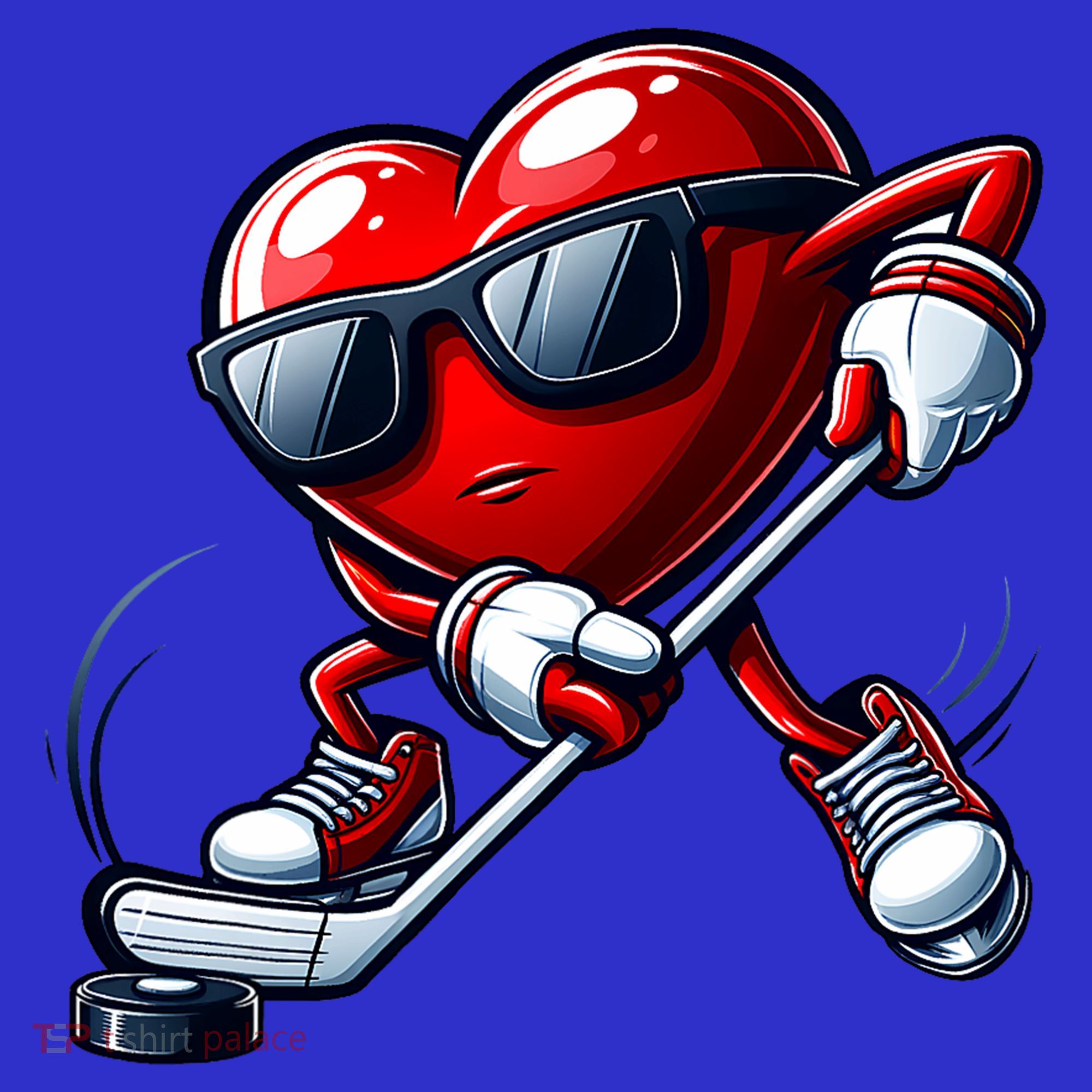 Valentines Day Heart Playing Hockey Coaster