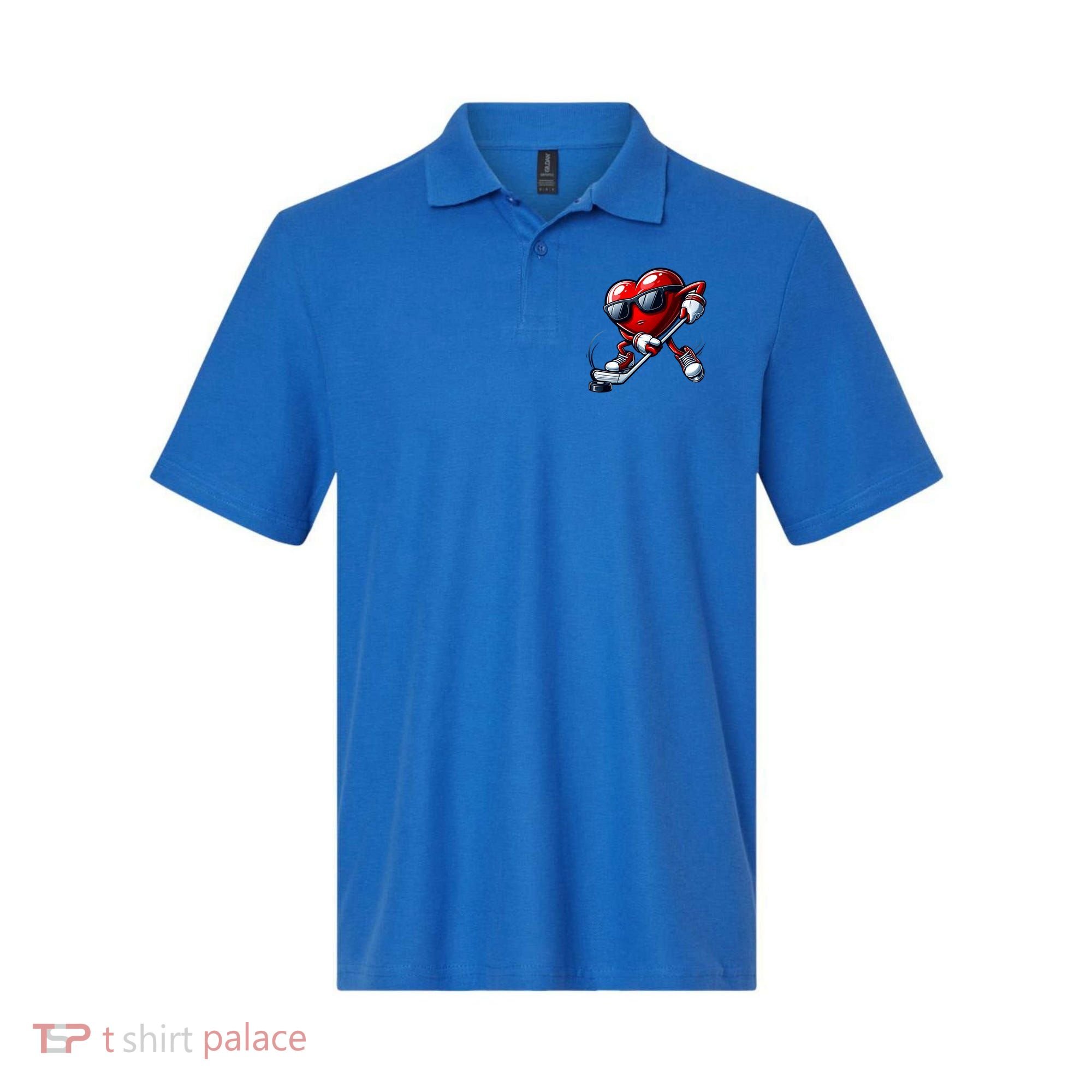 Valentines Day Heart Playing Hockey Polo