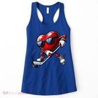Valentines Day Heart Playing Hockey Women's Tank Top thumb 0