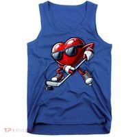 Valentines Day Heart Playing Hockey Tank Top thumb 0