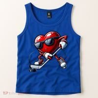 Valentines Day Heart Playing Hockey Tank Top thumb 2