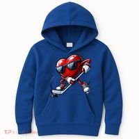 Valentines Day Heart Playing Hockey Kids Hoodie thumb 0