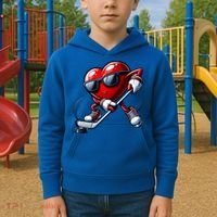 Valentines Day Heart Playing Hockey Kids Hoodie thumb 2