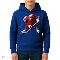 Valentines Day Heart Playing Hockey Kids Hoodie thumb 4