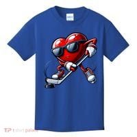 Valentines Day Heart Playing Hockey Kids T-Shirt thumb 0
