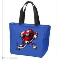 Valentines Day Heart Playing Hockey Tote Bag thumb 3